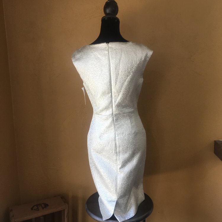 American Living Silver Jacquard Sheath, Size 8