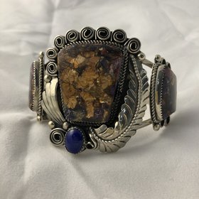 Silver Imperial Jasper Cuff Navajo Made
