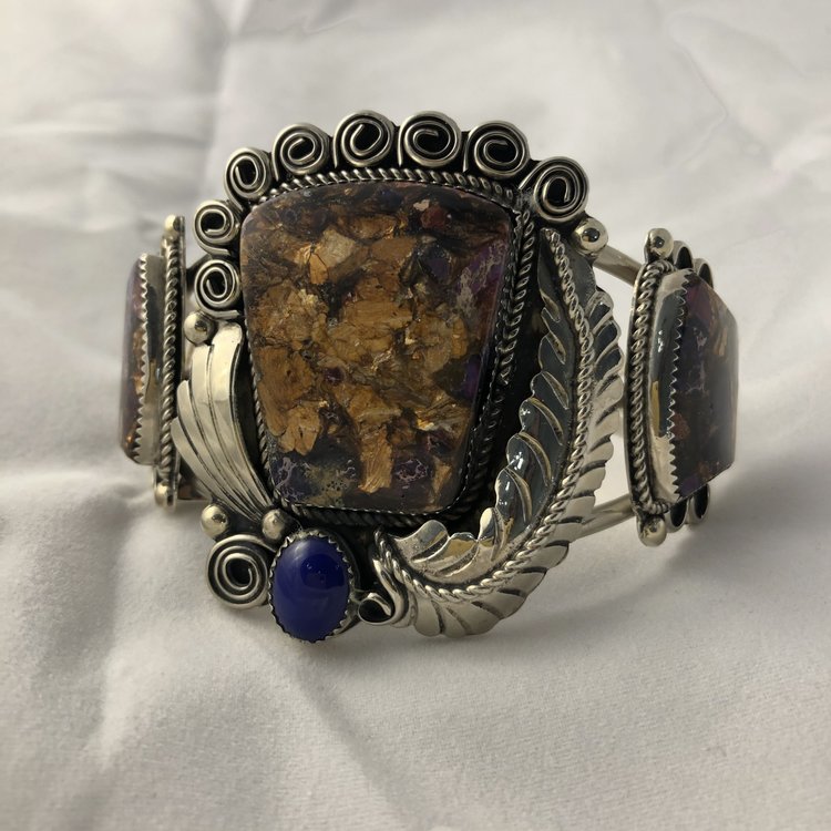 Silver Imperial Jasper Cuff Navajo Made