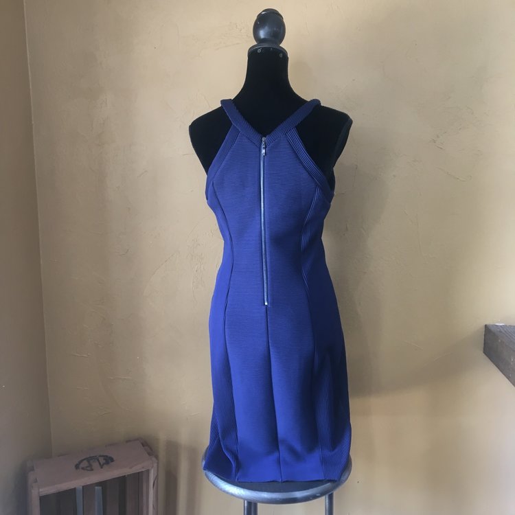 Guess Navy V Neck Bodycon Dress, Size 10