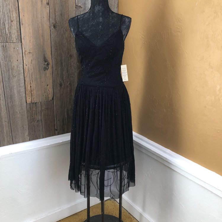 JS Boutique Black Beaded Dress, Size 8