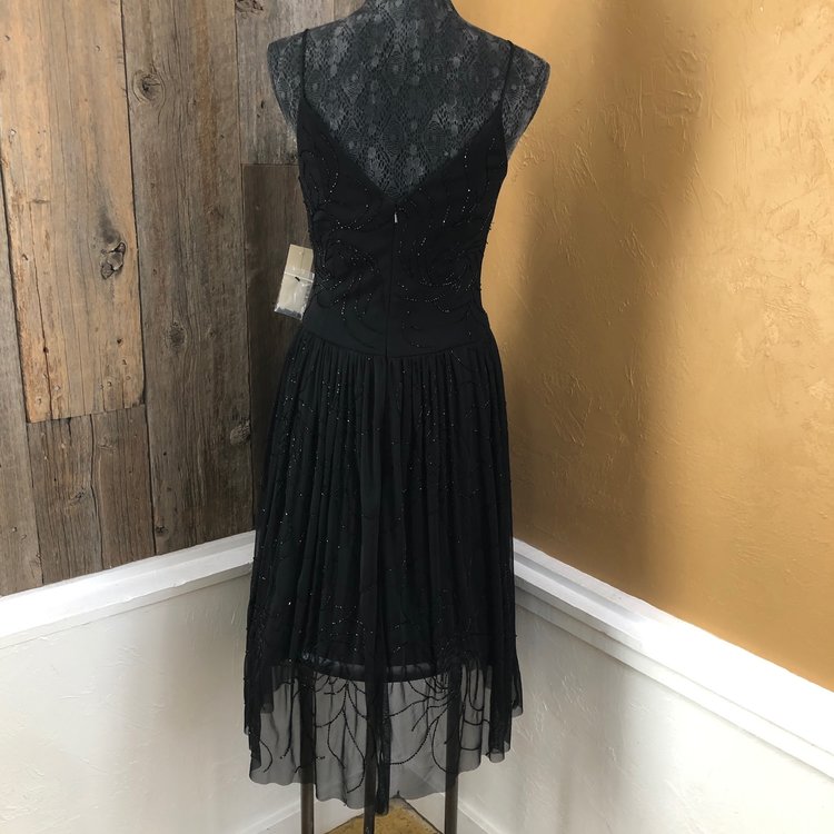 JS Boutique Black Beaded Dress, Size 8