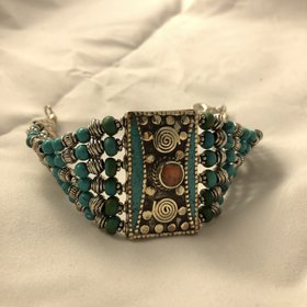 Turquoise Sterling Silver Clip Bracelet