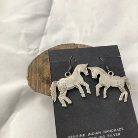 Genuine Indian Handmade Horse Earrings Sterling Silver