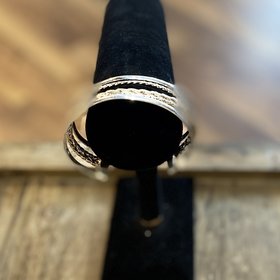 Multi Pattern Silver Cuff