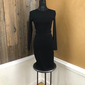 Bailey 44 Black Sheath Dress With Mesh Details, Size 8