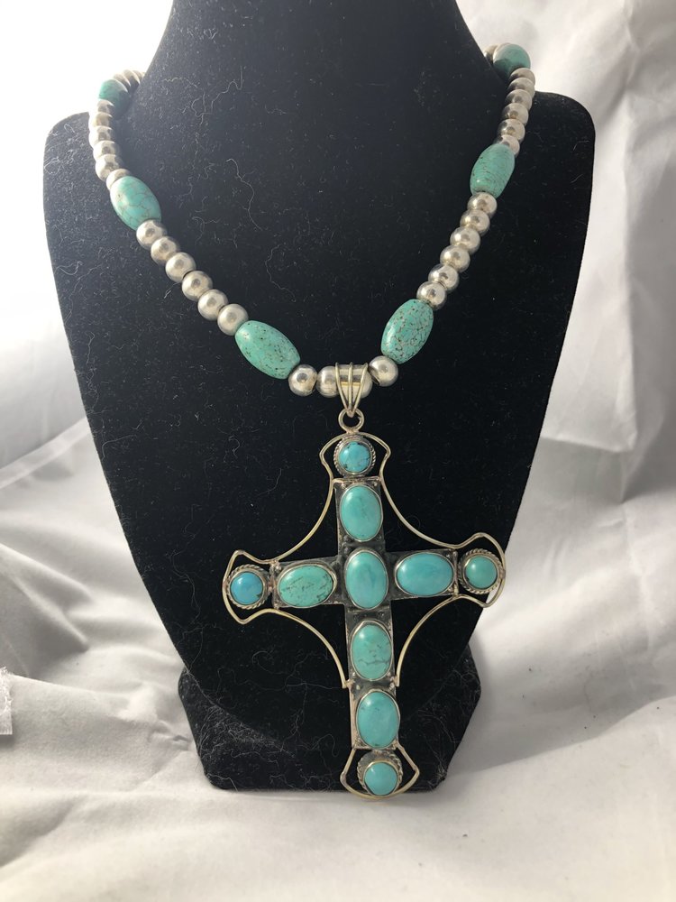 Navajo Genuine Silver and Turquoise Artists Signed