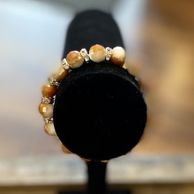 Beige and Brown Bead Bracelet