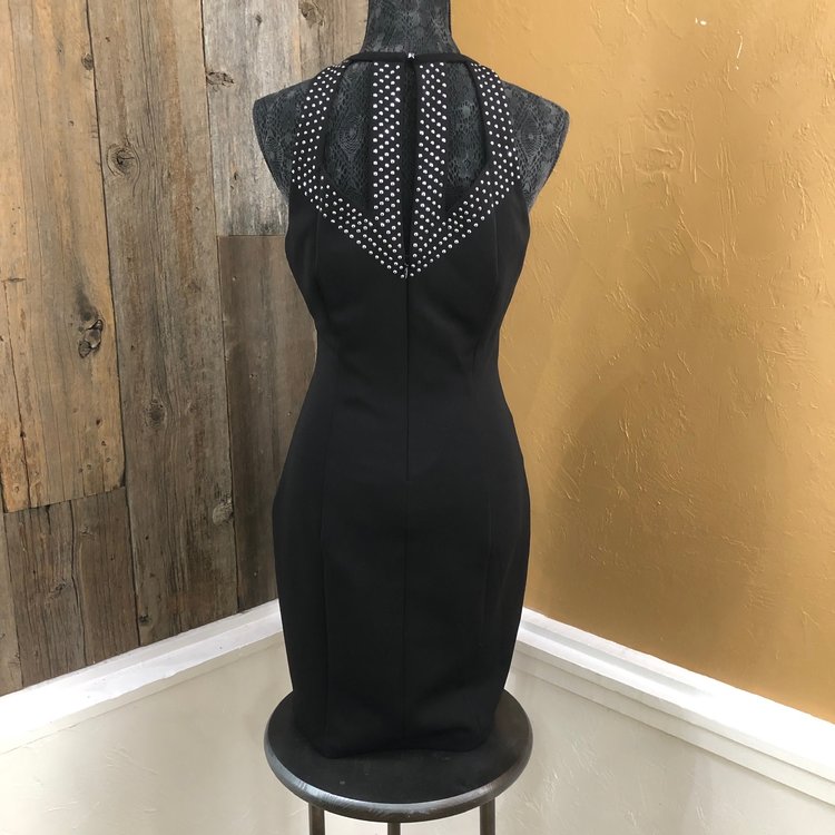 Guess Black Rhinestone Sheath Dress, Size 10