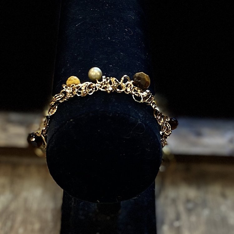 Gold Bracelet with Beads