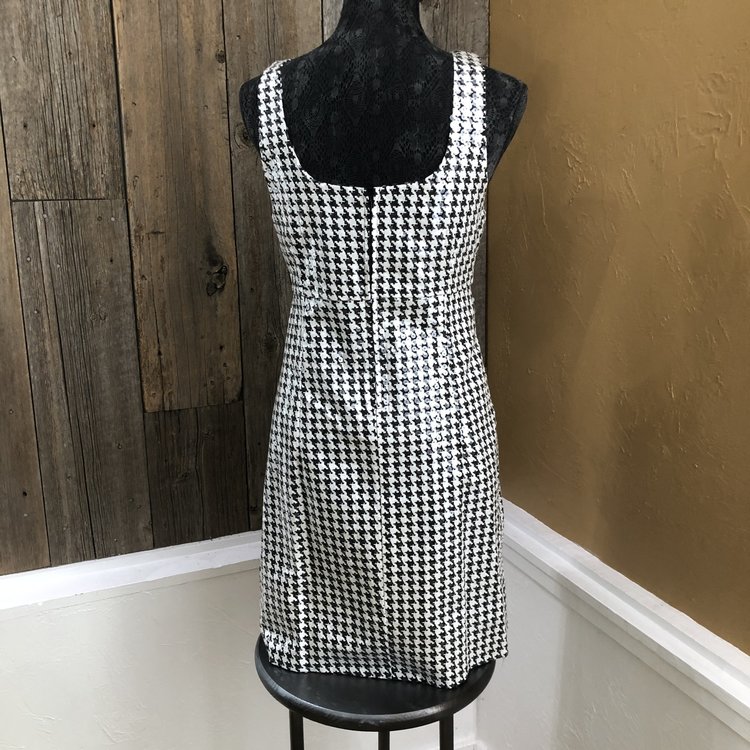 Bailey 44 Black and White Houndstooth Sequined Dress, Size L