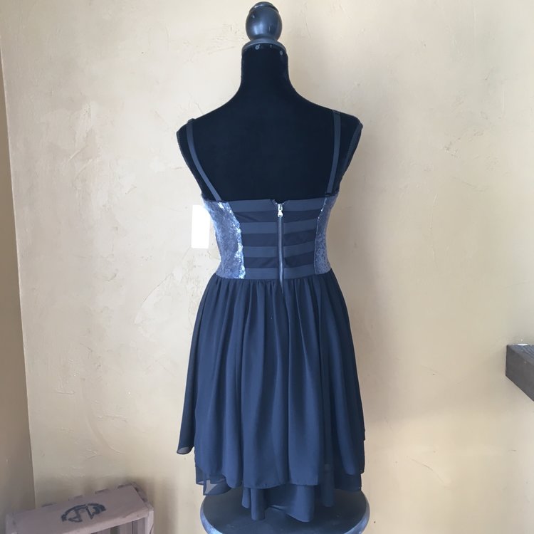 Guess Black  Shimmer Chiffon Dress, Size 8