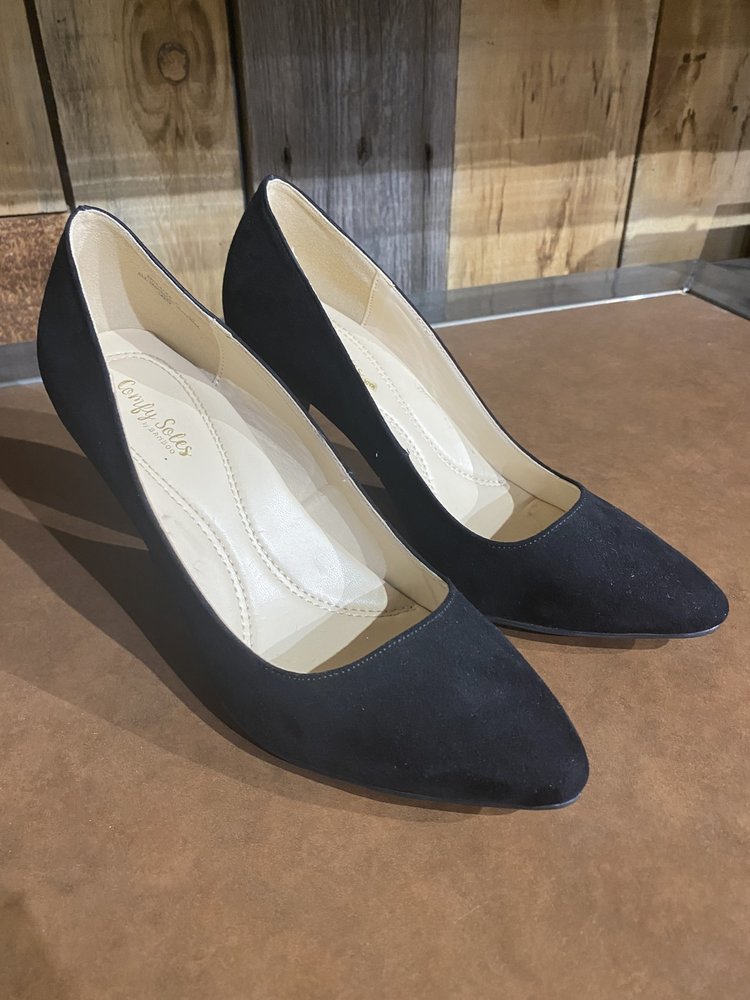 Black Suede Heels, Size 10