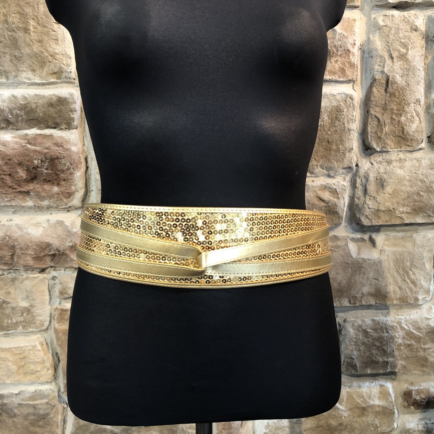 Gold Sequin Belt Size 1X