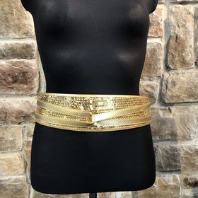 Gold Sequin Belt, Size 1X