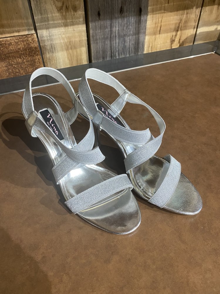 Silver Strap Heel, Size 9.5