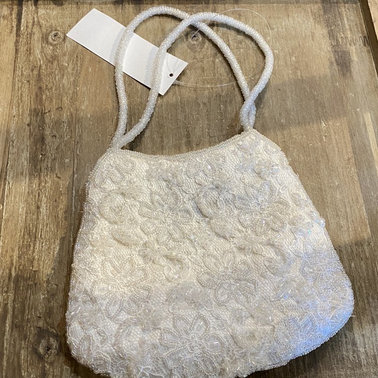 White Beaded Purse