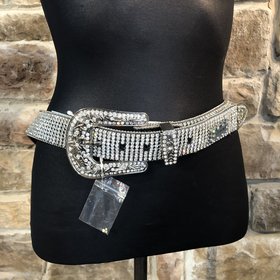 Silver Bling Belt, Size 2XL