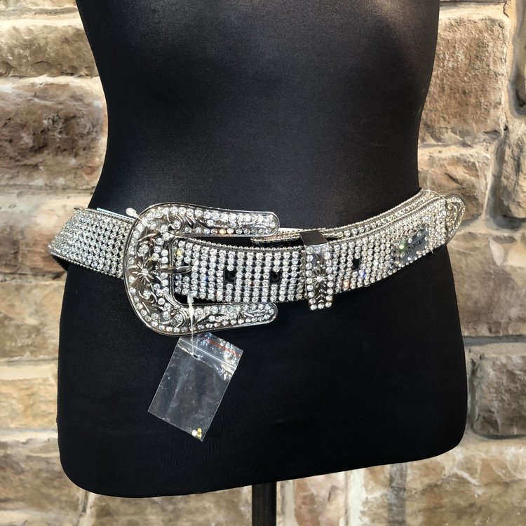 Silver Bling Belt, Size 2XL