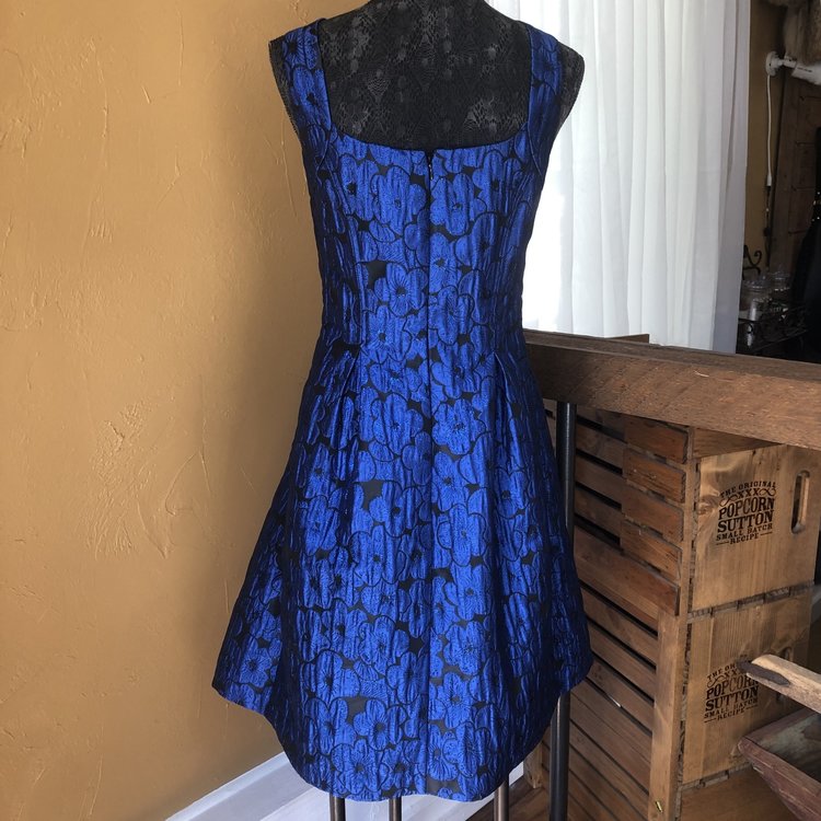 Nine West Blue Floral Aline Dress, Size 14