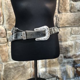 Nocona Black Studded Pattern Belt, Size XL