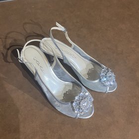 Silver Mesh Heels, Size 6