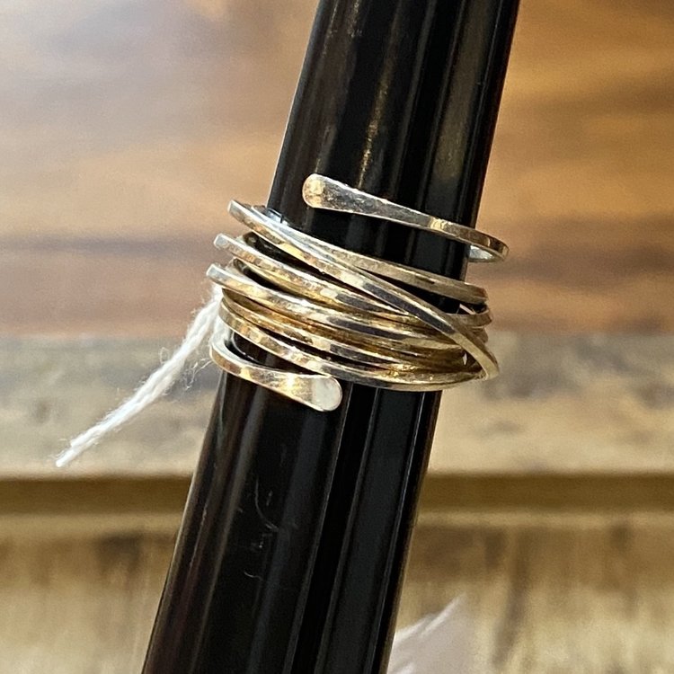 German Silver Wrap Around Ring, Size 7