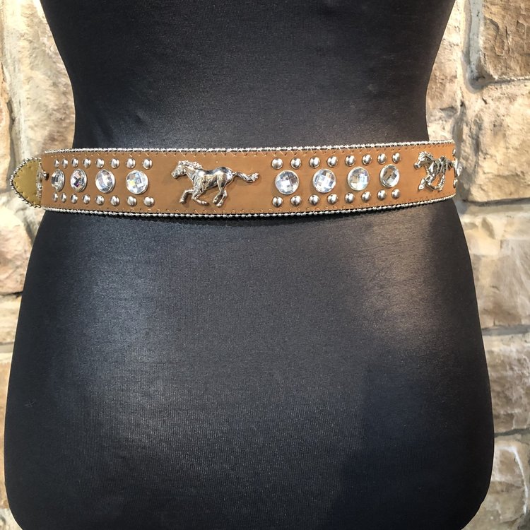 Brown Jeweled Belt
