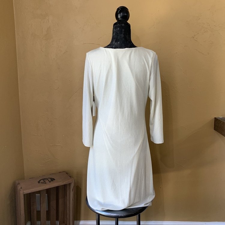 Rachel Roy Ivory Shimmer Long Sleeve, Size XL