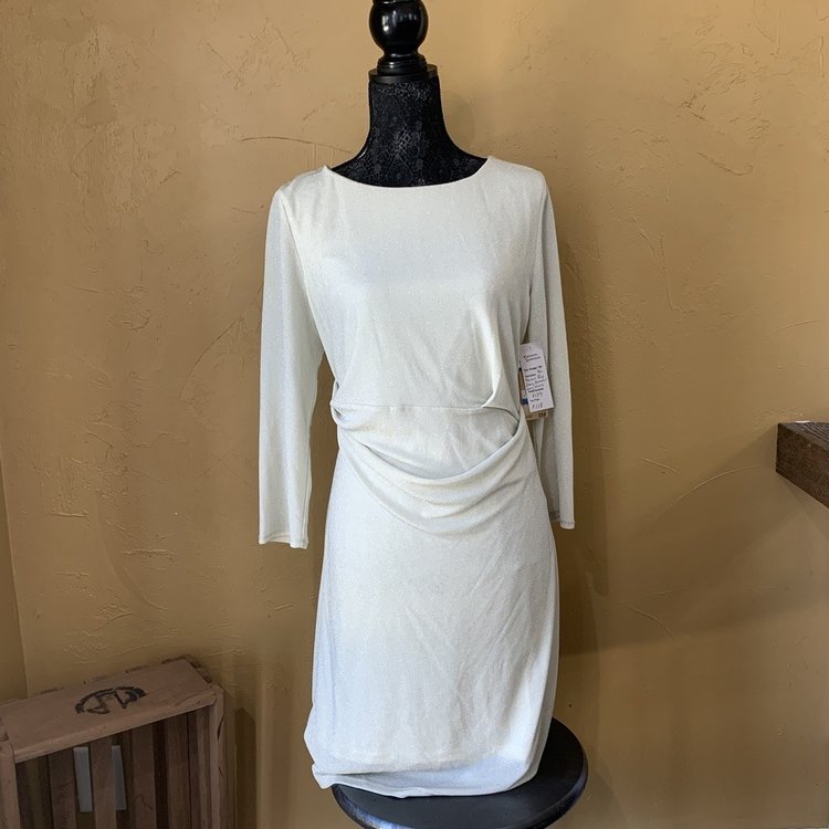 Rachel Roy Ivory Shimmer Long Sleeve, Size XL