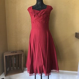 Camilla 1950's Red Pleated Flare Dress, Size XXXL