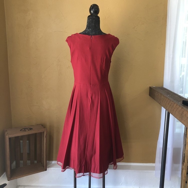 Camilla 1950's Red Pleated Flare Dress, Size XXXL