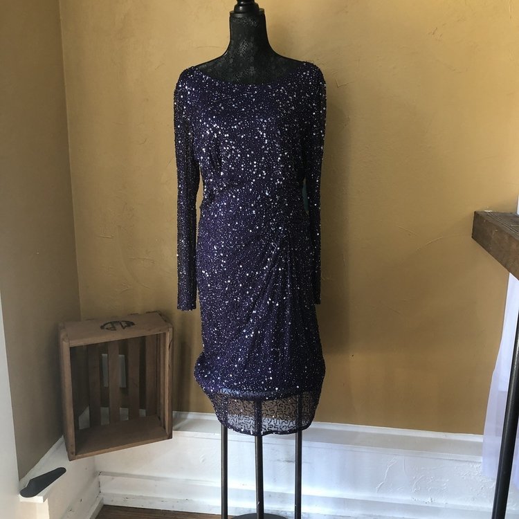 Patra Purple Beaded Dress, Size 16