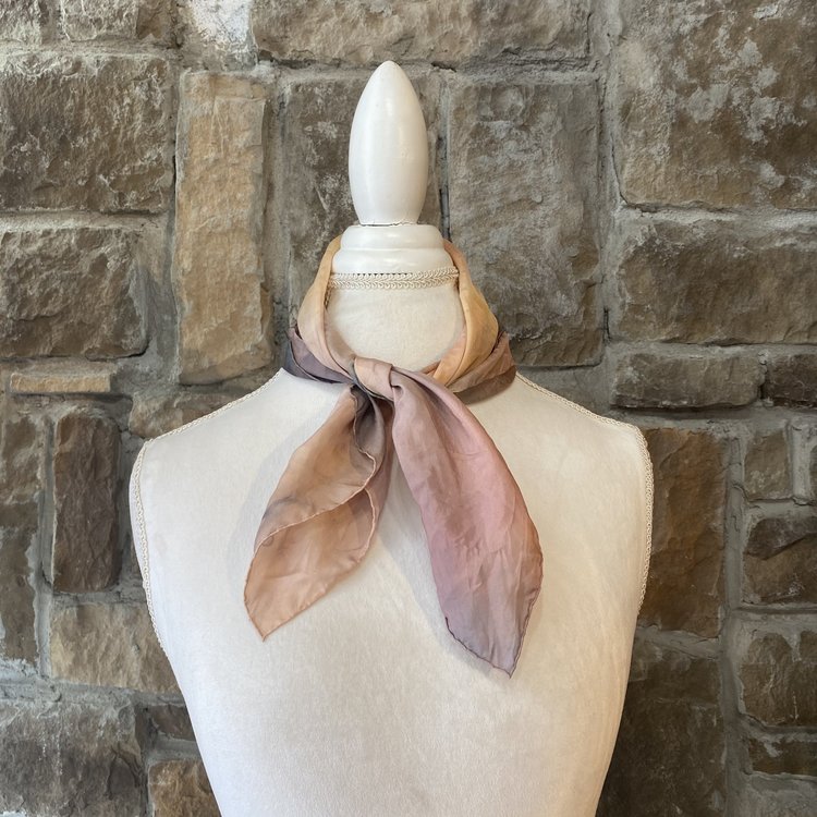 Hand Dyed Silk Colorfast Silk Scarf, 22.25 x 21.5