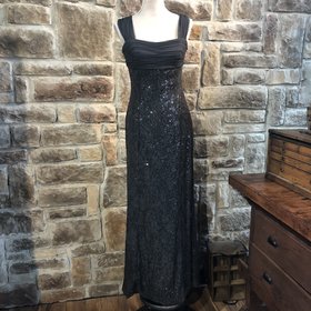 Ralph Lauren Gray Sequined Full Length Gown, Size 6