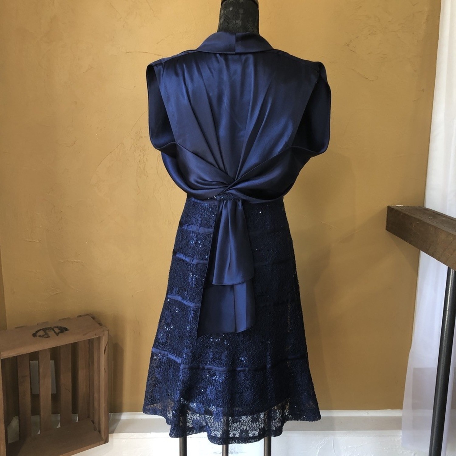Navy Blue 2 Piece Dress Size 16 Elements Unleashed