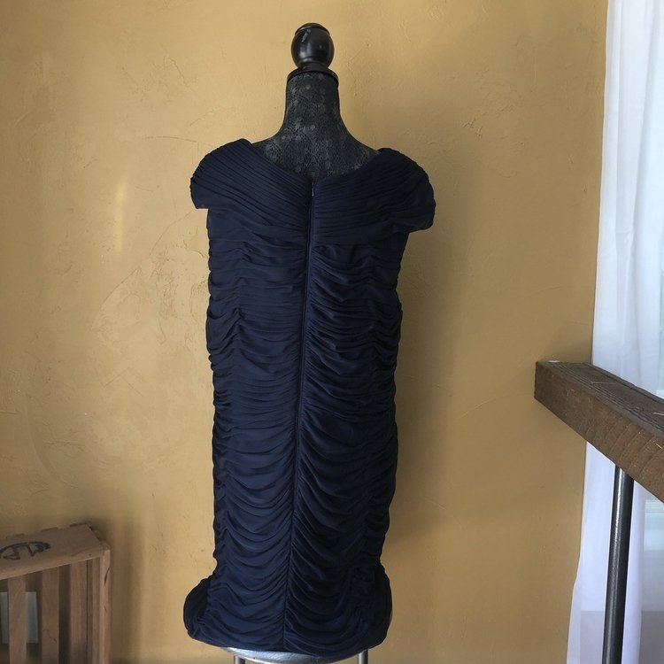 Navy Chiffon Beaded Dress, Size 22W