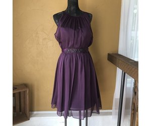 Robe Adrianna Papell Taille 4 Violet Paillettes Dentelle Fleurie - Neuf Avec étiquette
