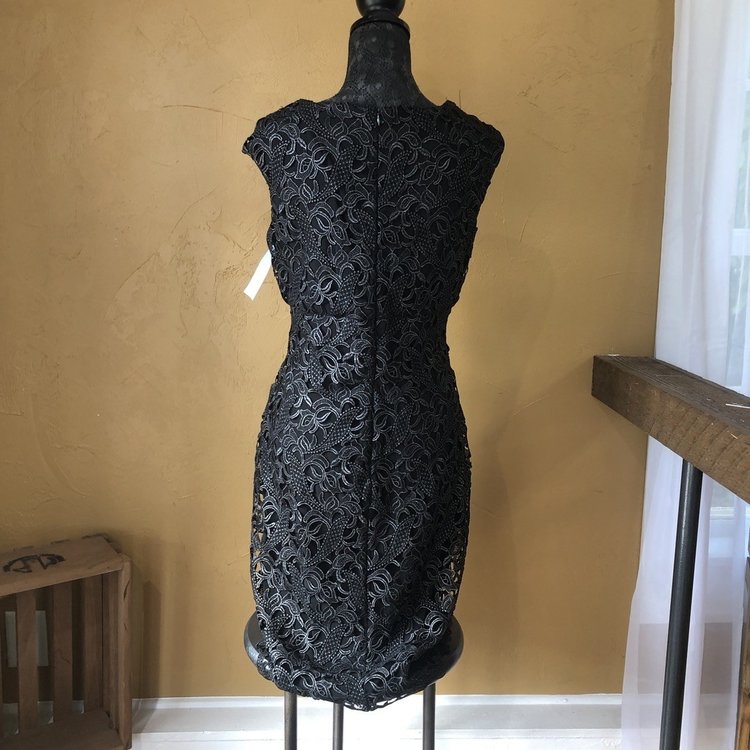 Ralph Lauren Black & Silver Embroidered Dress, Size 16