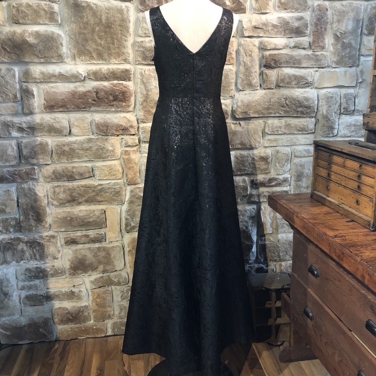 Adrianna Papell Black Jacquard Evening Gown, Size 4