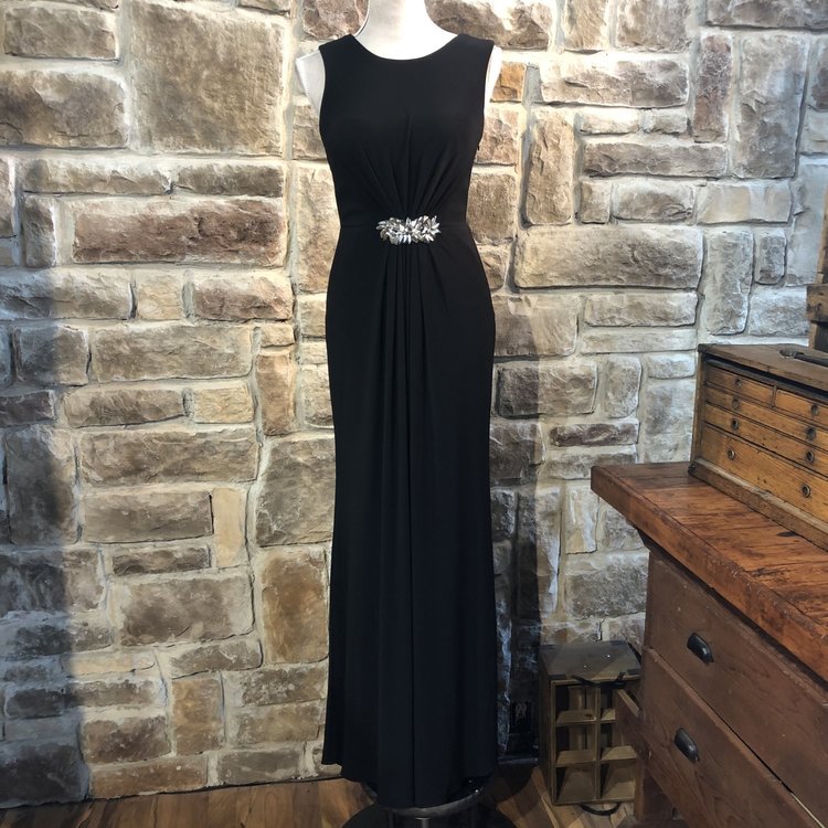 Bebe Black Gown with Mesh Back, Size 4