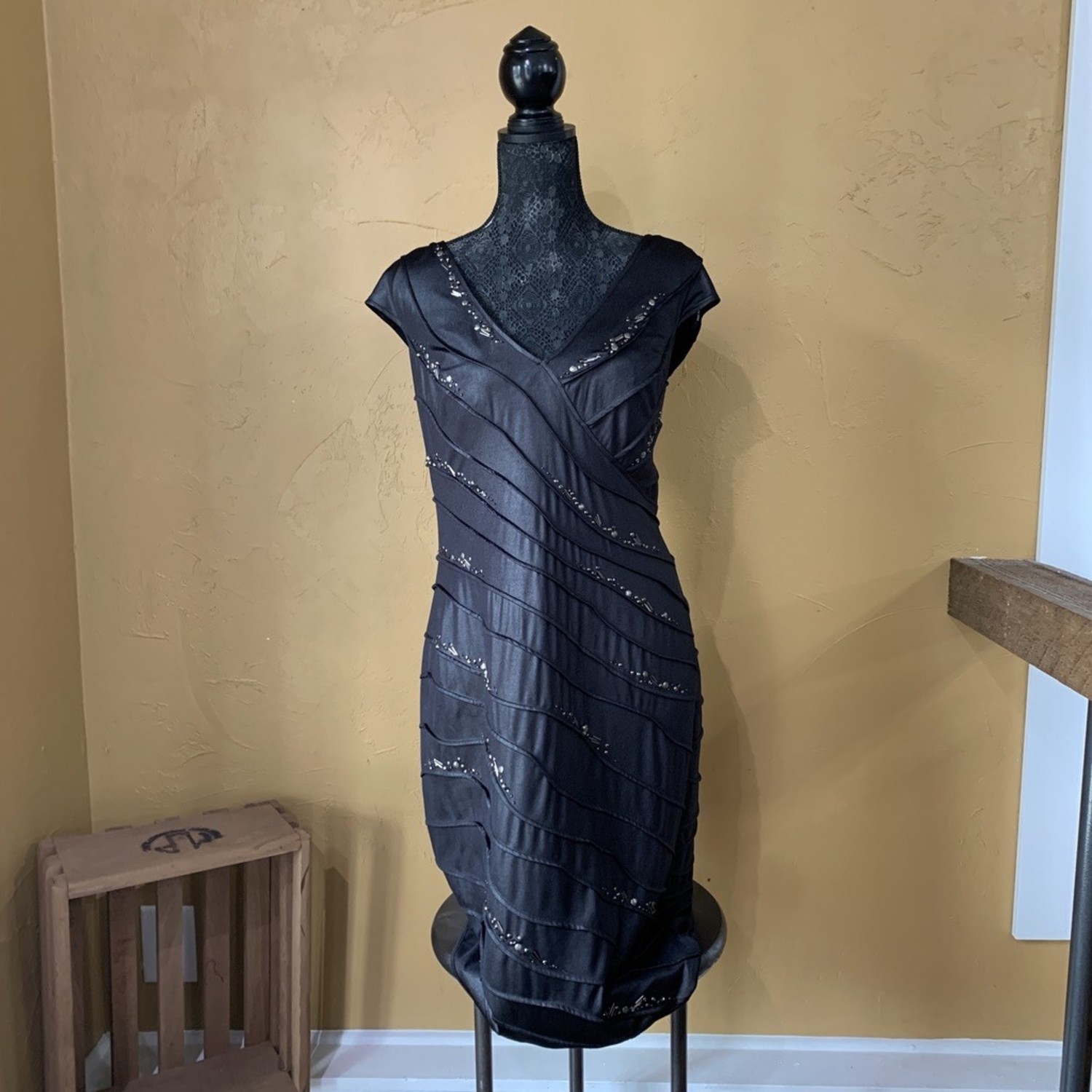 Black Sequin Cocktail Dress, Size XLarge - Elements Unleashed