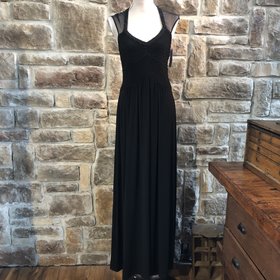 Calvin Klein Black Beaded Mesh Gown, Size 4