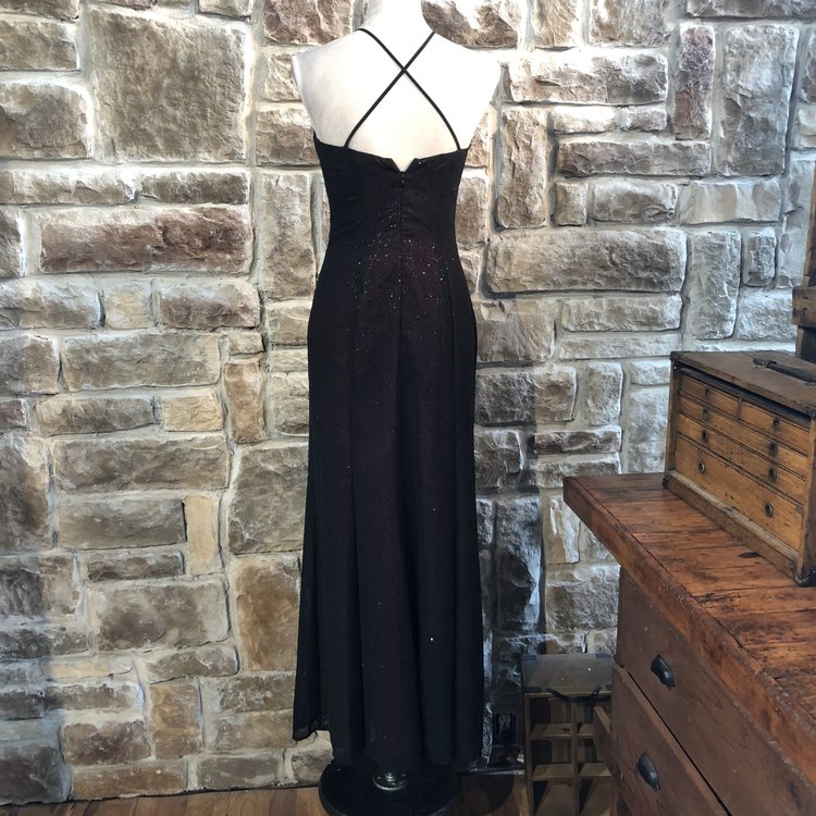 Reggio Black and Red Shimmer Gown, Size S