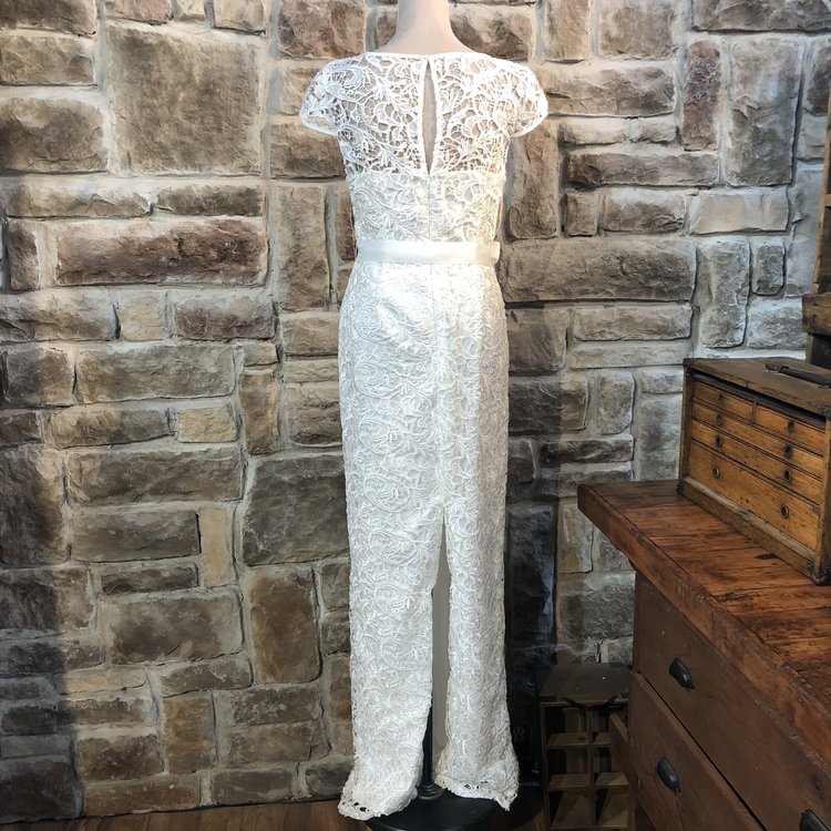 Adrianna Papell Ivory Lace Evening Gown, Size 8