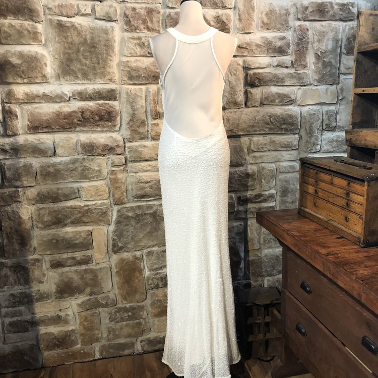 Adrianna Papell Ivory Beaded Gown, Size 10