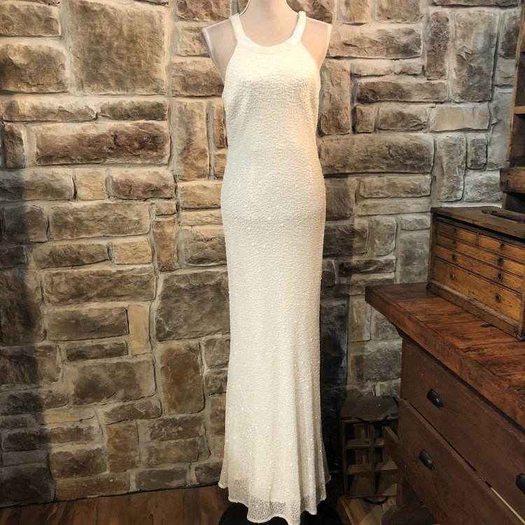 Adrianna Papell Ivory Beaded Gown, Size 10