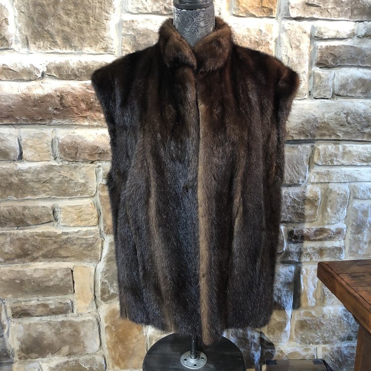Mahogany Mink Vest, Size XL