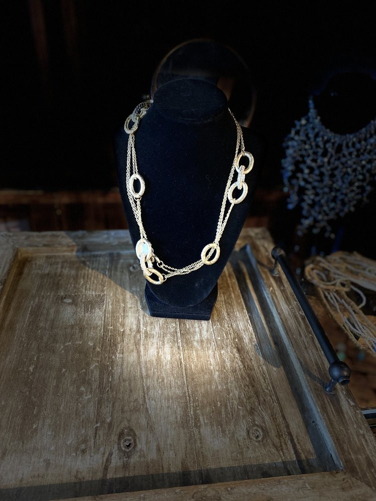 Gold and Rhinestone Link Necklace