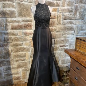 Aqua Black Mermaid Gown, Size 8